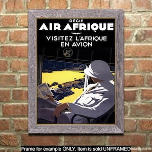 Vintage Travel Poster: &quot;Royal Air Afrique&quot; Aviation Art Print