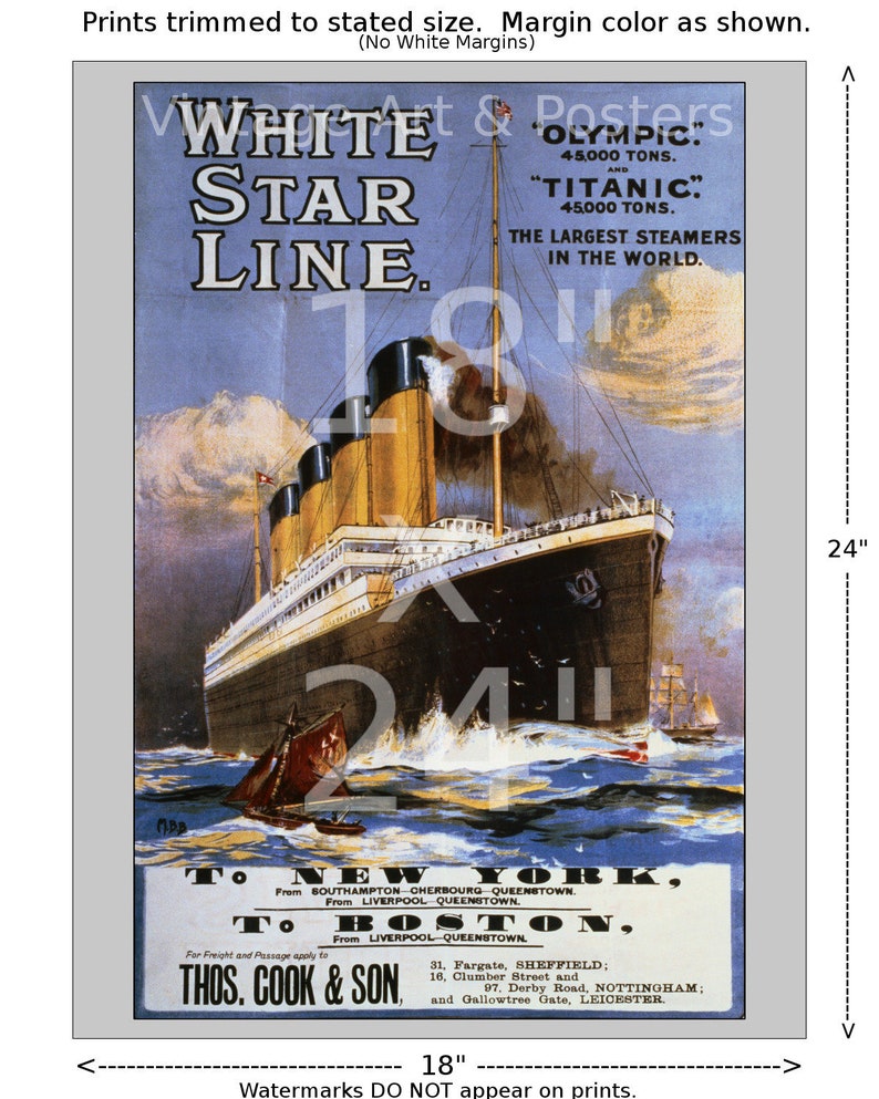 Titanic Poster White Star Line Steamship Sailing Notice, Wall Art — free download