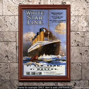 Titanic Poster: Vintage White Star Line Steamship Travel Art Print