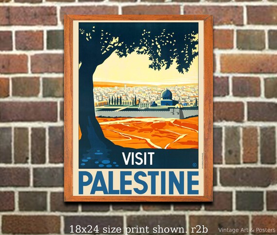 Vintage Travel Art Print Visit Palestine A4 Size Mini Poster