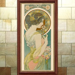 Mucha Art Nouveau Print: "La Primevere", Bohemian Decor Wall Art