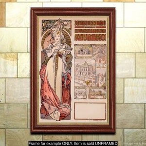 Art Nouveau Print, Mucha Paris Exhibition, Vintage Poster, Wall Art for Home or Office Decor (669)