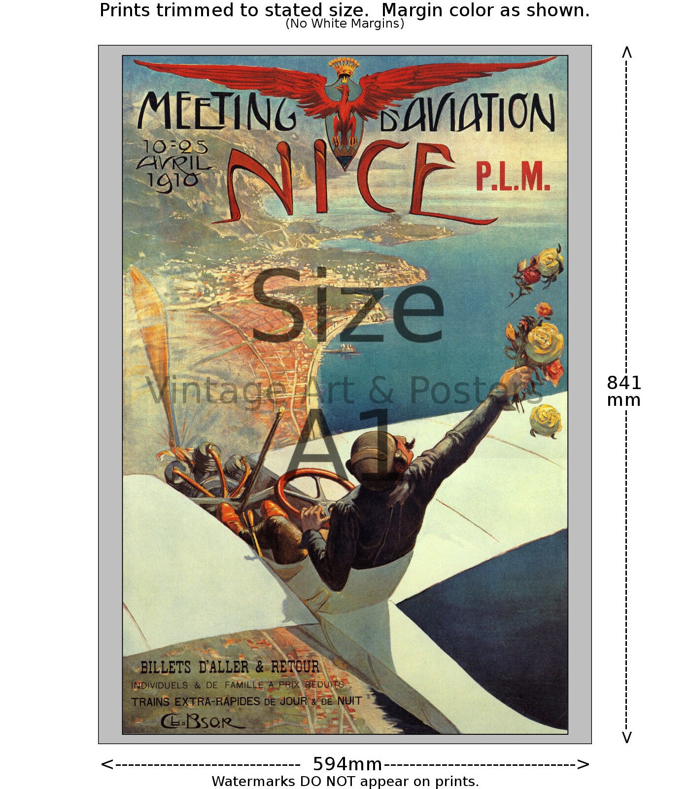 Gde Semaine d'Aviation ポスター 1910年 Gde Semaine d'Aviation ポスター 1910年 