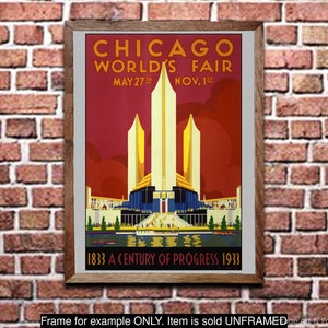 Art Deco Chicago Worlds Fair Poster: 1933 Century of Progress Wall Art