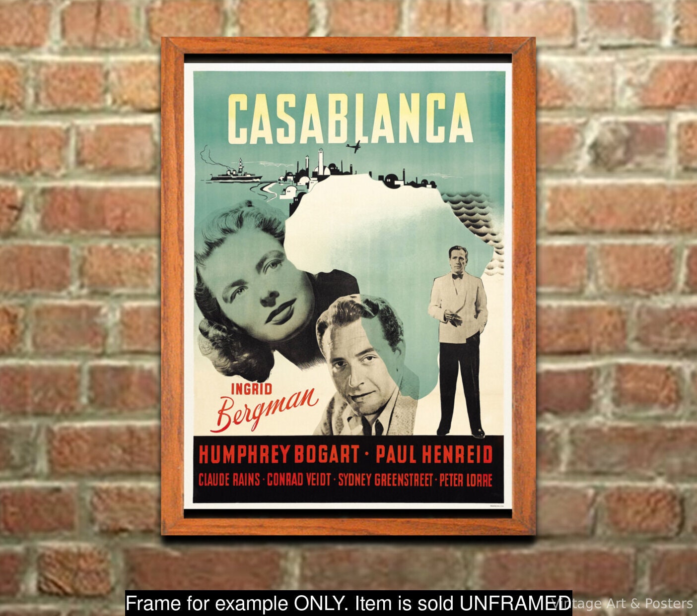 Casablanca Movie Poster: Vintage Film Lobby Card Art Print