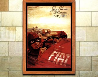 Vintage Fiat Poster - Etsy