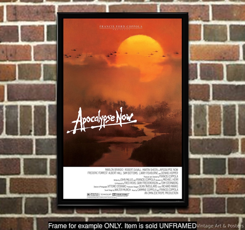 Movie Poster Apocalypse Now Vintage Film Art Print Lobby Card for Media Movie Room Decor, Wall Art 653 image 1