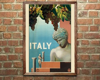 Italian Travel Poster, Italy, Vintage Print, Wall Art for home or office decor
