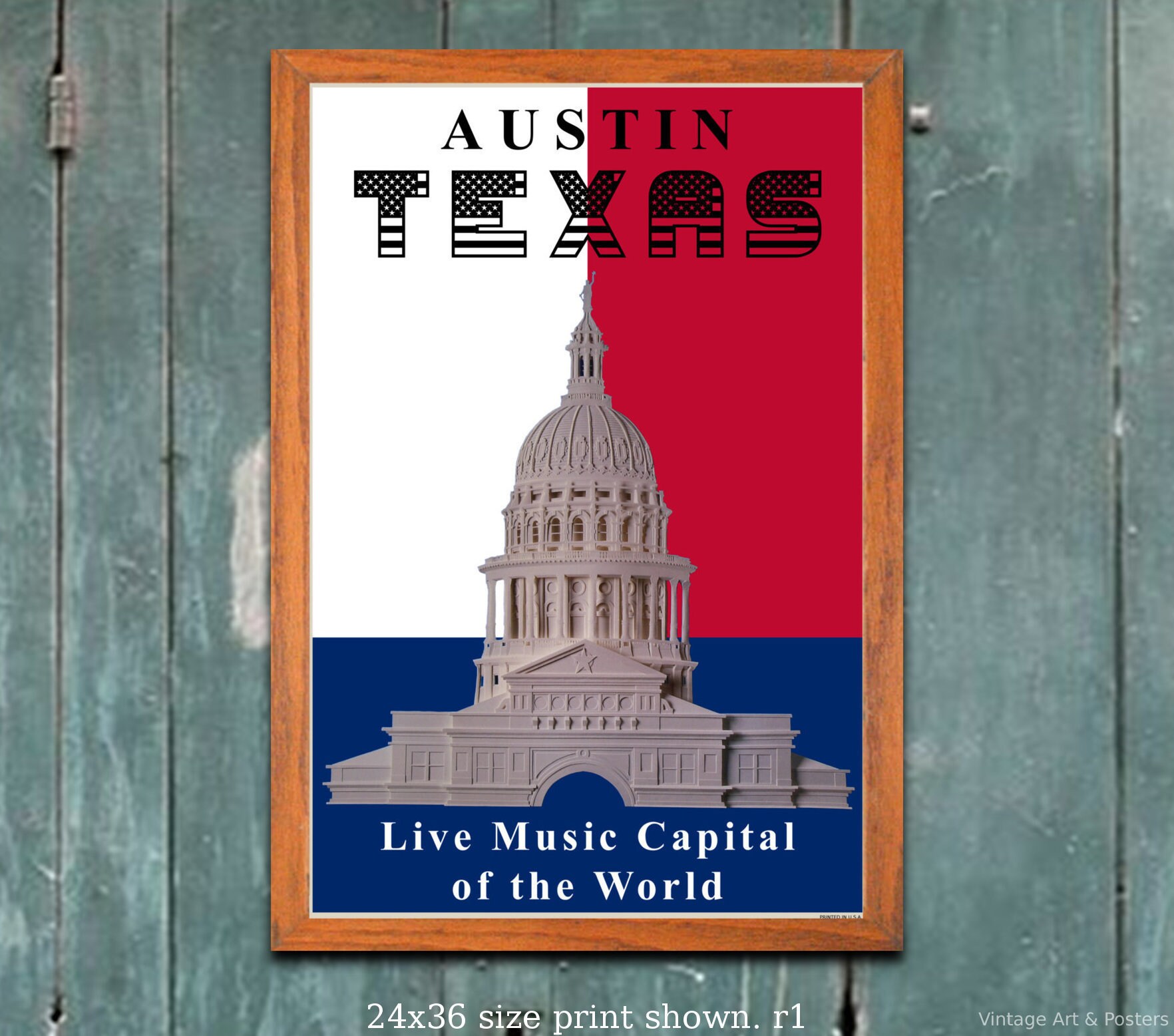 Austin Texas Poster Print Live Music Capital of the World | Etsy