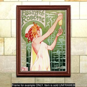 Art Nouveau Print, Absinthe Robette, Mucha, Privat-Livemont, Vintage Advertisement Poster, Wall Art for Home or Office Decor