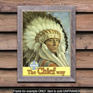 Vintage Railroad Poster: &quot;Santa Fe Chief&quot; Travel Art Print