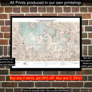 Map of Moon, Lunar Chart, Moon Map NASA Earthside Lunar Map Astronomy Aid Astronomical Chart 525 image 8