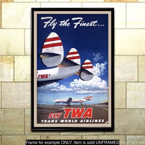 Póster de viaje Fly the Finest Airline Travel Print, arte de pared para decoración de oficina en el hogar (238)