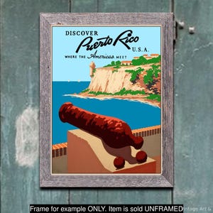Travel Poster, Puerto Rico, Vintage Print, Wall Art for Home or Office Decor (117)