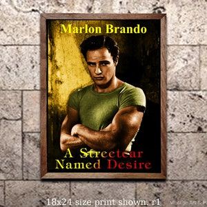 A Streetcar Named Desire Movie Poster: Marlon Brando Film Art