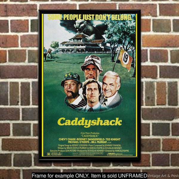 Movie Poster CaddyShack, Bill Murray, Chevy Chase, Rodney Dangerfield, Ted Knight, Film Wall Art for Movie Room Decor Caddy Shack (165)