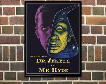 Movie Poster Dry Jekyll and Mr Hyde Vintage Art Print, Great for Halloween, wall art for Home or office Decor (634)