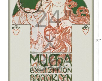 Mucha Art Nouveau Print: 1921 Brooklyn Exhibition Poster, Bohemian