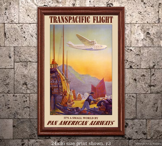 Pan American Air Lines 8.5/" X 11/" Travel Poster South Sea Isles