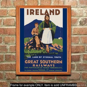 Railroad Travel Poster: &quot;Ireland, The Land of Eternal Youth - Great Southern Railways&quot;