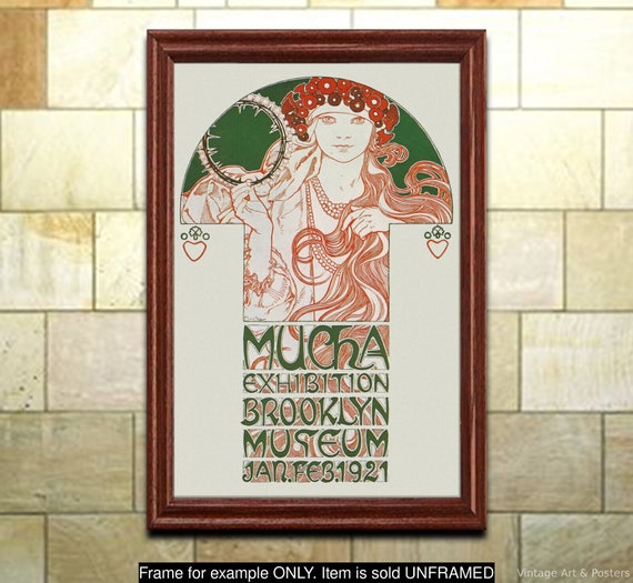 福袋特集 2024 Print Nouveau Art Mucha Vintage 1921, Exhibition Brooklyn 書