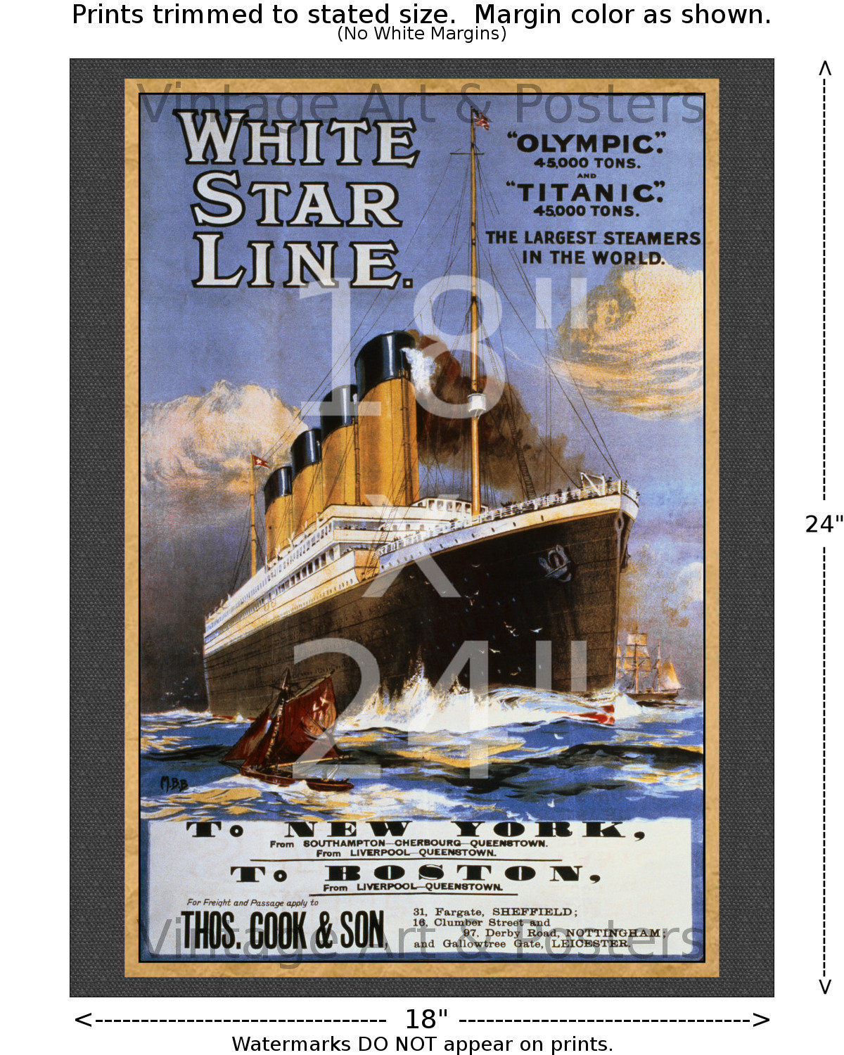 Titanic Poster Print White Star Line Vintage Travel Art Print - Etsy