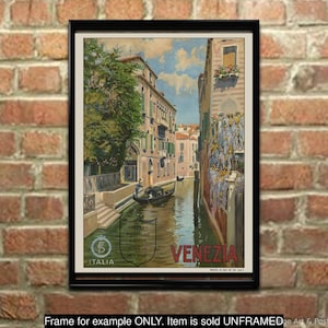 Italian Travel Poster: &quot;Venezia&quot;, Wall Art Print, Vintage