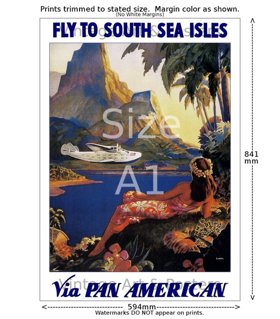 6 sizes, matte+glossy avail Flying Down to Rio Airline Travel Poster Pan Am