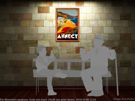 Vintage Travel Poster Print Annecy La Plage Vintage French Travel Advertisement Art 362