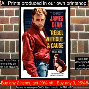 Movie Poster Rebel without A Cause Vintage Film Art Print, Lobby Card, Media Movie Room Home Office Decor, Wall Art 479 image 10