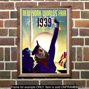 Art Deco Print New York Worlds Fair 1939 - Vintage Exhibition Art Poster, Home Office Decor, Wall Art (130)