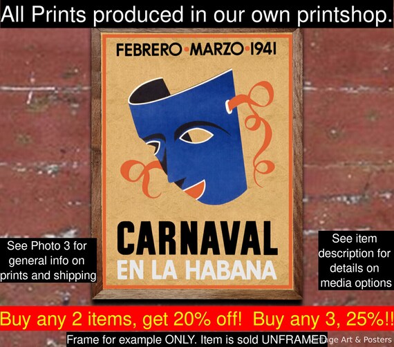 Art Deco Print Carnaval in Havana Cuba, Carnaval Mask Masque Poster, Wall  Art for Home or Office Decor 132 -  Norway