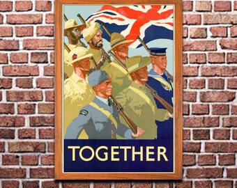 Poster Militaire Vintage Seconde Guerre Mondiale - Impression Toile 50x75 Cm, Décoration Rétro Pour Bureau Ou Chambre