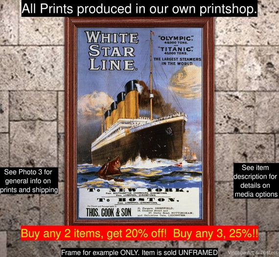 Affiche Titanic, White Star Lines, impression d'art de voyage