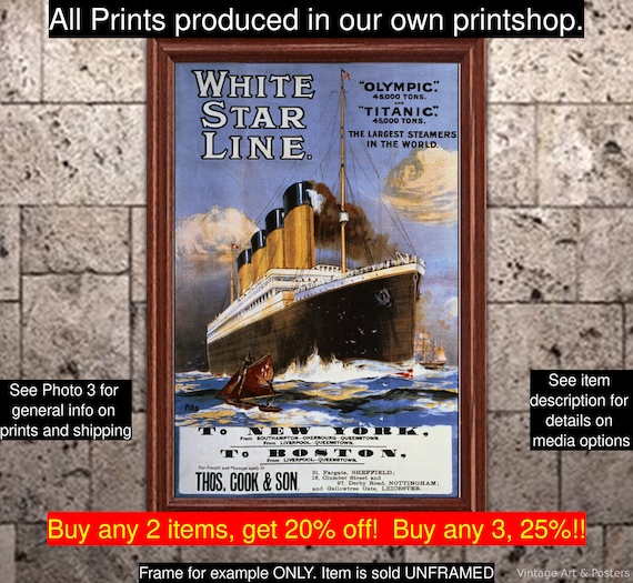 Affiche Titanic, White Star Lines, impression d'art de voyage