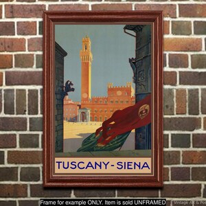 Travel Poster: "Tuscany-Siena - Piazza del Campo", Wall Art Print