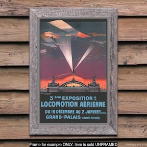 Póster de aviación, exposición de vuelo, impresión francesa, arte de pared para decoración del hogar o la oficina