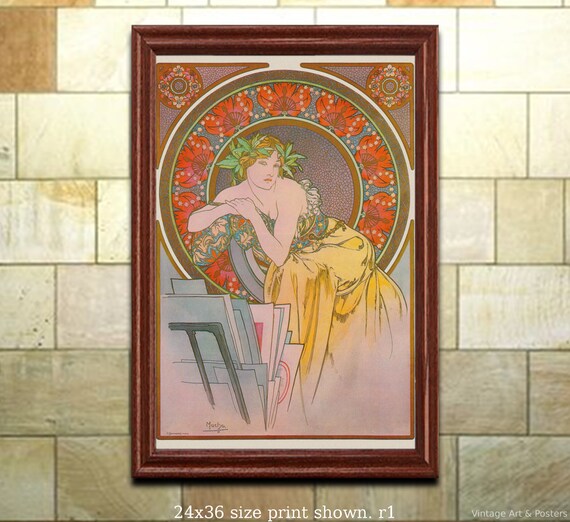 Art Nouveau Print Mucha Biscuits Lefeure-Util 6 sizes, matte + glossy avail