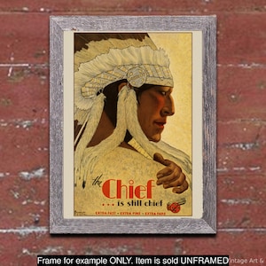 Railroad Travel Poster: &quot;Santa Fe Chief&quot;, Travel Art Print