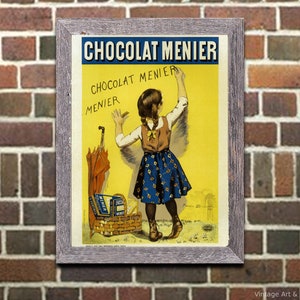 Vintage Advertisement Poster: Chocolat Menier Vintage Art Print