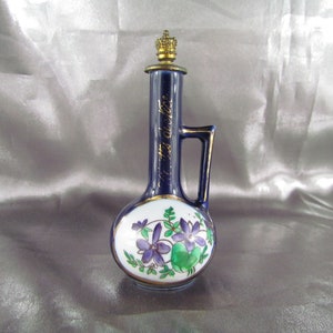 Art Nouveau Porcelain Perfume Bottle Violettes de Nice France, Antique Collection Perfume