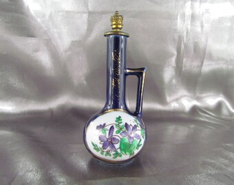 Parfümflasche Porzellan Jugendstil Veilchen von Nizza Frankreich, Alte Parfümsammlung
