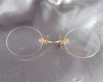 18k Gold Antique Glasses, Binocles, Nose Clips, Lorgnettes, Victorian 18k Gold Glasses