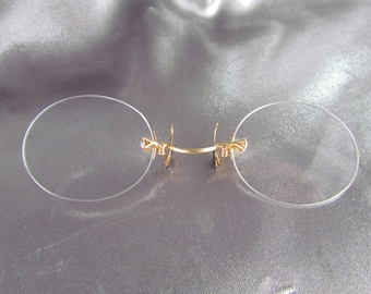 18k Gold Antique Glasses, Binocles, Nose Clips, Lorgnettes, Victorian 18k Gold Glasses