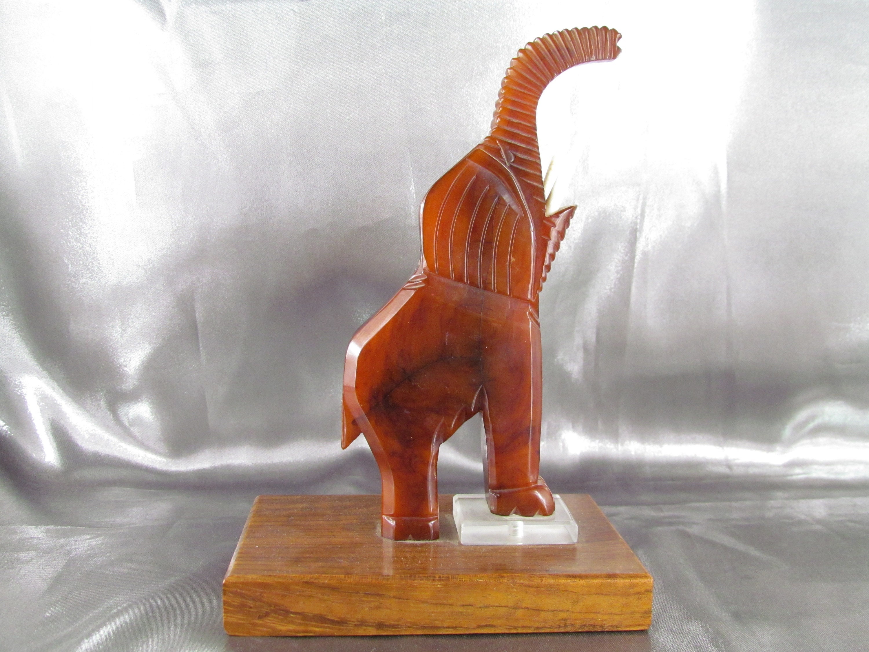Eléphant en Bakélite Art Déco, Ambre Vintage