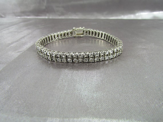 Vintage French Zirconium River Bracelet, Diamonds