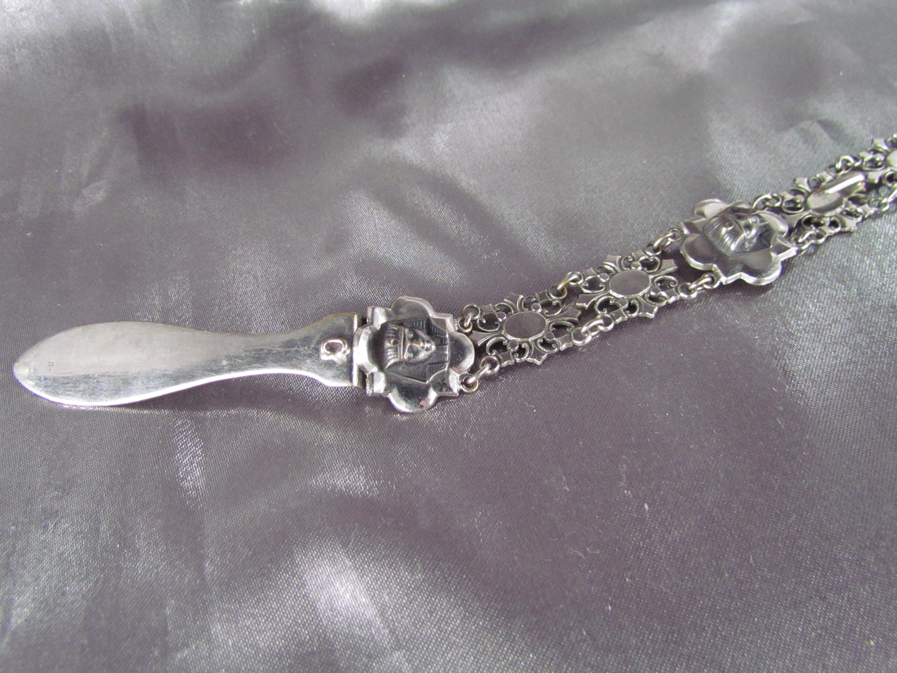 ANCIENNE CHAÎNE DE Montre Gousset Châtelaine bracelet porte photo