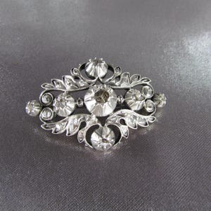 Brooch Silver, 18k Gold, Diamonds, Antique Victorian French Regional Jewelry