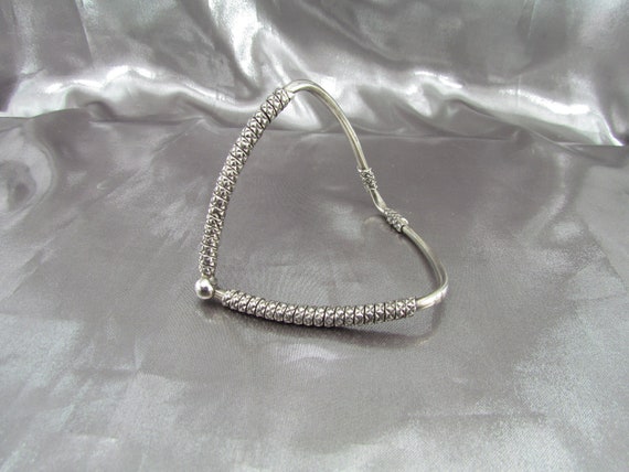 Vintage Ethnic Arm Bracelet , Sterling Silver Arm