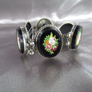 Micro Mosaic Victorian Bracelet, Antique 19th Century Italian Mosaic Bracelet